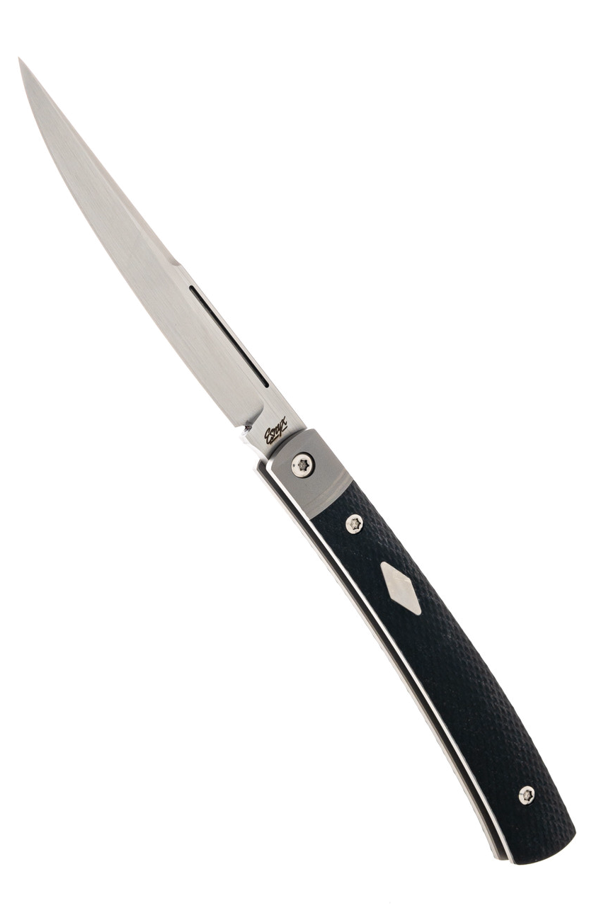 product image for Cuda Barracuda Slipjoint Black G10 M390/Damasteel Blade