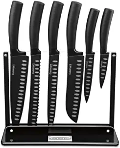 product image for Cuisinart Non-Stick Edge Collection 7-Piece Cutlery Knife Set with Acrylic Stand Black