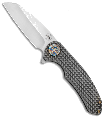 product image for Curtiss Custom F3 Blue Titanium Wharncliffe Knife CPM-S35VN