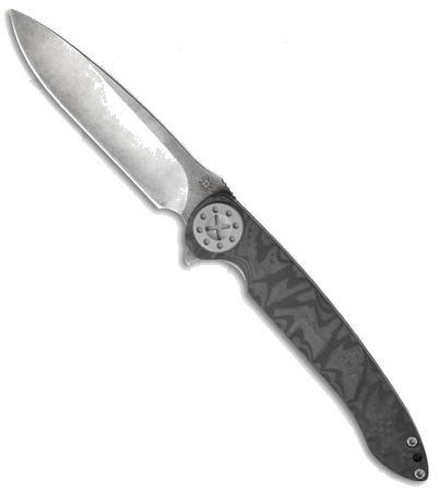 product image for Curtiss Custom Knives Carbon Fiber Liner Lock Knife S.P.O.T. Pivot Acid Wash Blade