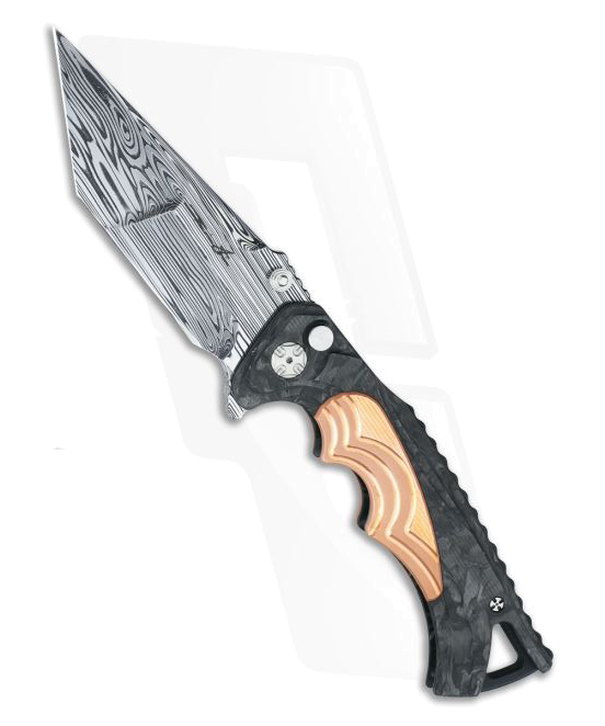 Custom Tighe Fighter Carbon Fiber with Copper Inlay Damasteel Blade