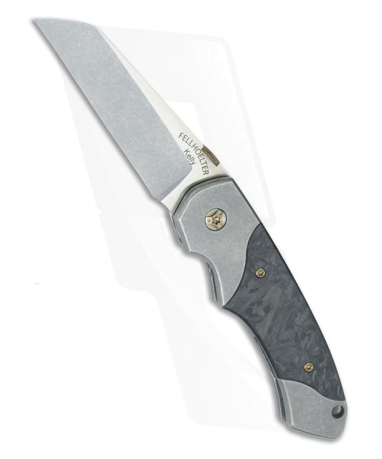Custom Marbled Carbon Fiber Wharncliffe Knife