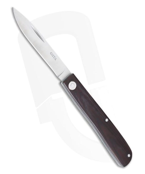 Custom Hiroaki Ohta Burgundy Micarta Light Folder OLF D2 Slip Joint Knife 4006 product image