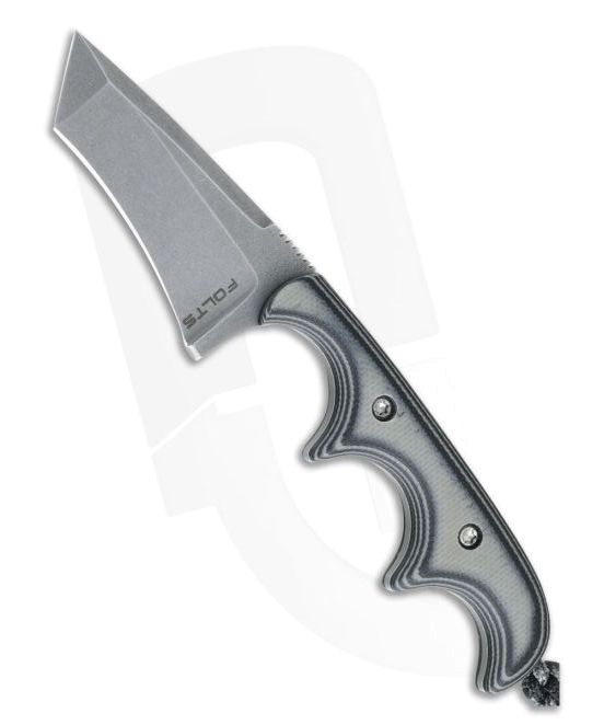 Custom Black Gray G10 Minimalist Tanto Neck Knife