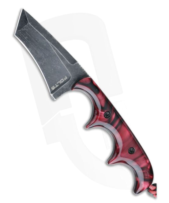 Custom Black Washed CPM 154 Tanto Neck Knife