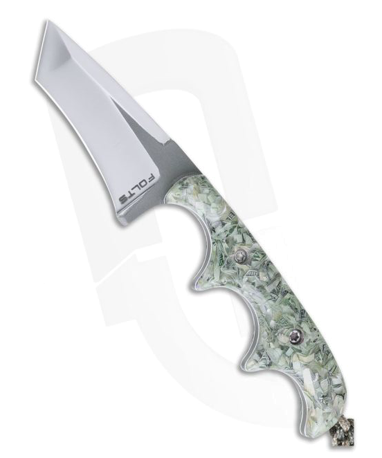 Custom Minimalist Tanto Neck Knife Polished Two Tone CPM 154 product image
