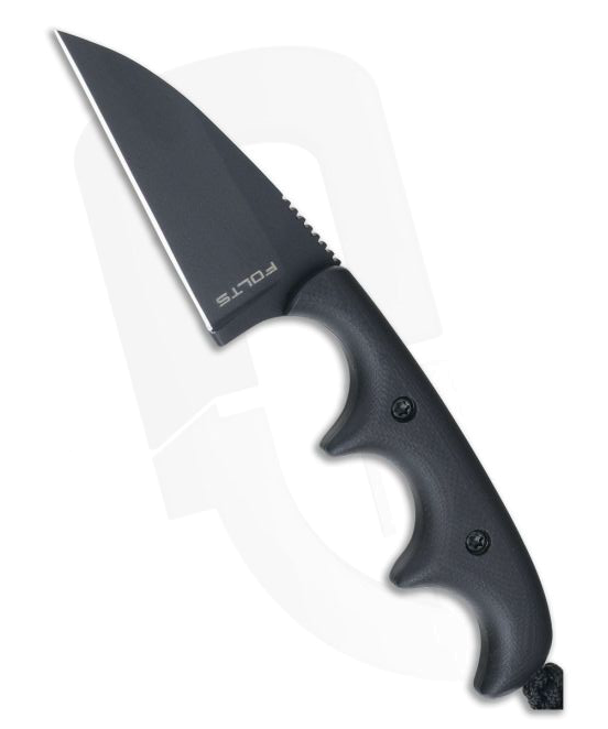 Custom Black Wharncliffe Neck Knife
