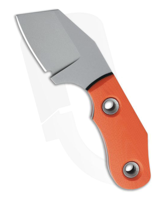 Custom Cleaver Neck Knife Orange Black G10 Fixed Blade 4410