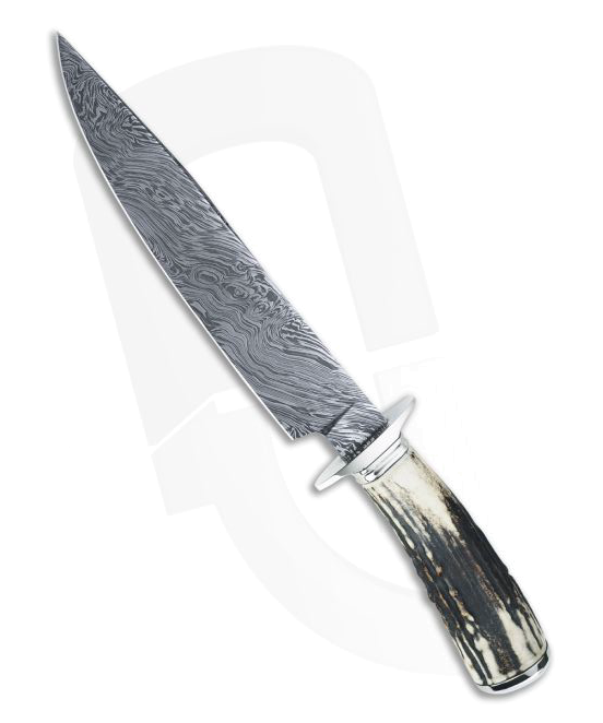 product image for Custom Large Fighter Damascus Fixed Blade