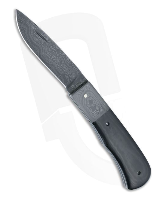 Custom Black Micarta Damascus Drop Point Blade 4936