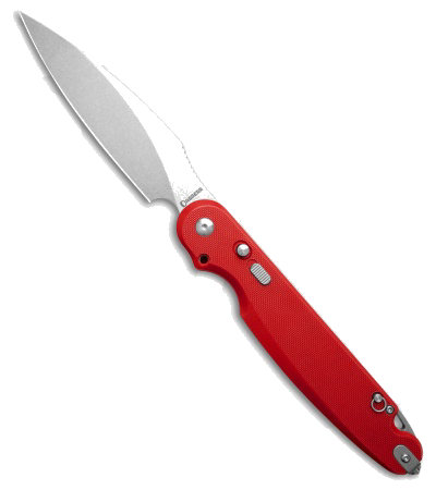 Daggerr Parrot Button Liner Lock Knife Red G10