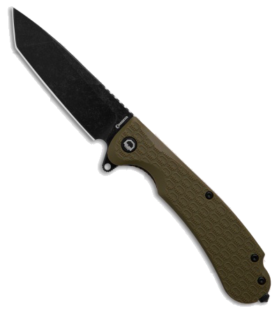 product image for Daggerr Knives Yakuza Liner Lock Knife Olive FRN 3 5 Black Stonewash