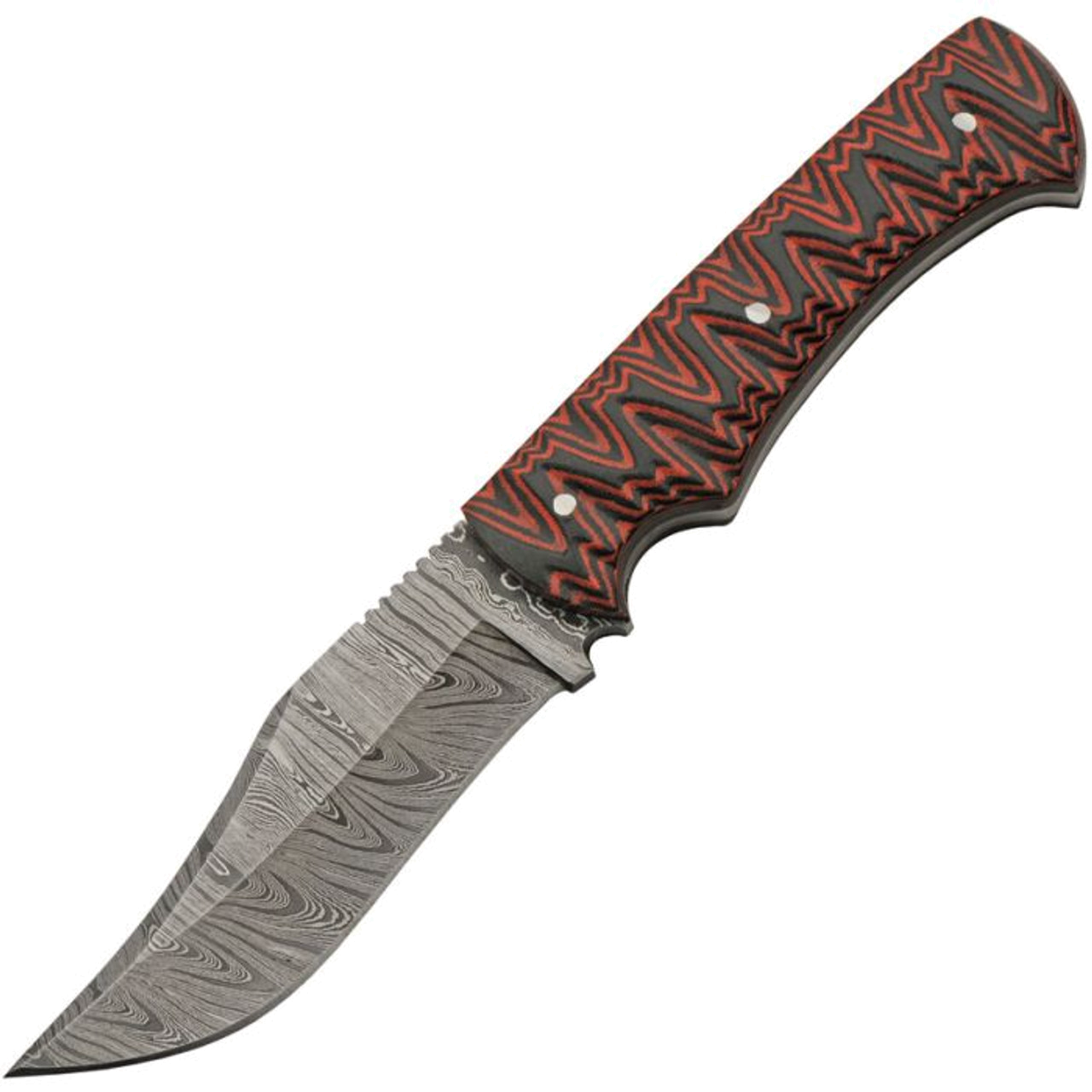 product image for Damascus Black Red DM1326 4.75" Clip Point Plain Blade Knife
