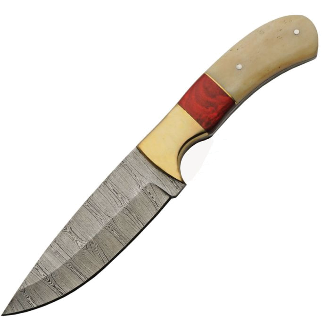 product image for Damascus Red Wood DM1337 4.5" Drop Point Plain Blade Knife