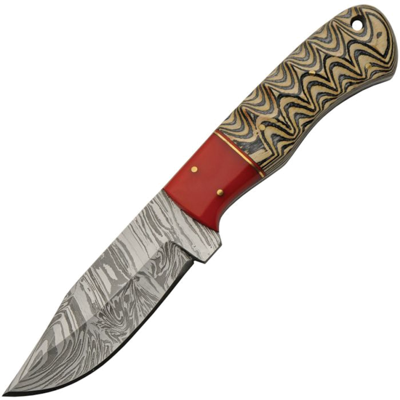 product image for Damascus Brown Pakkawood DM1382 4" Clip Point Knife