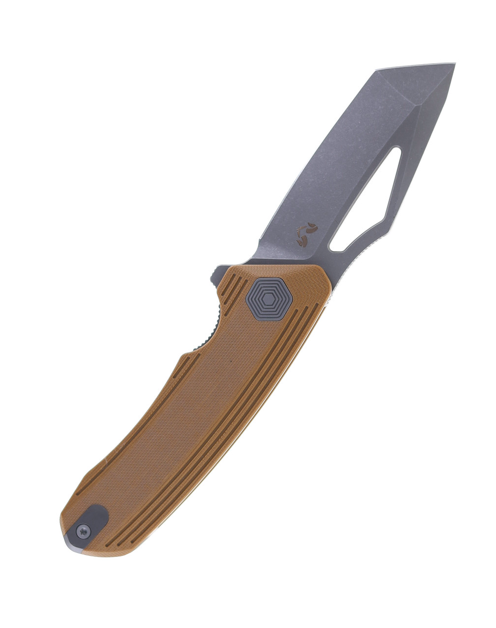 product image for Damned Designs Banshee Folding Knife Jade G10 Handle N690 Tanto Plain Edge Stonewash Finish