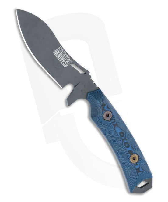 product image for Dawson Knives Harvester Apocalypse Black Magnacut Blue Black G 10