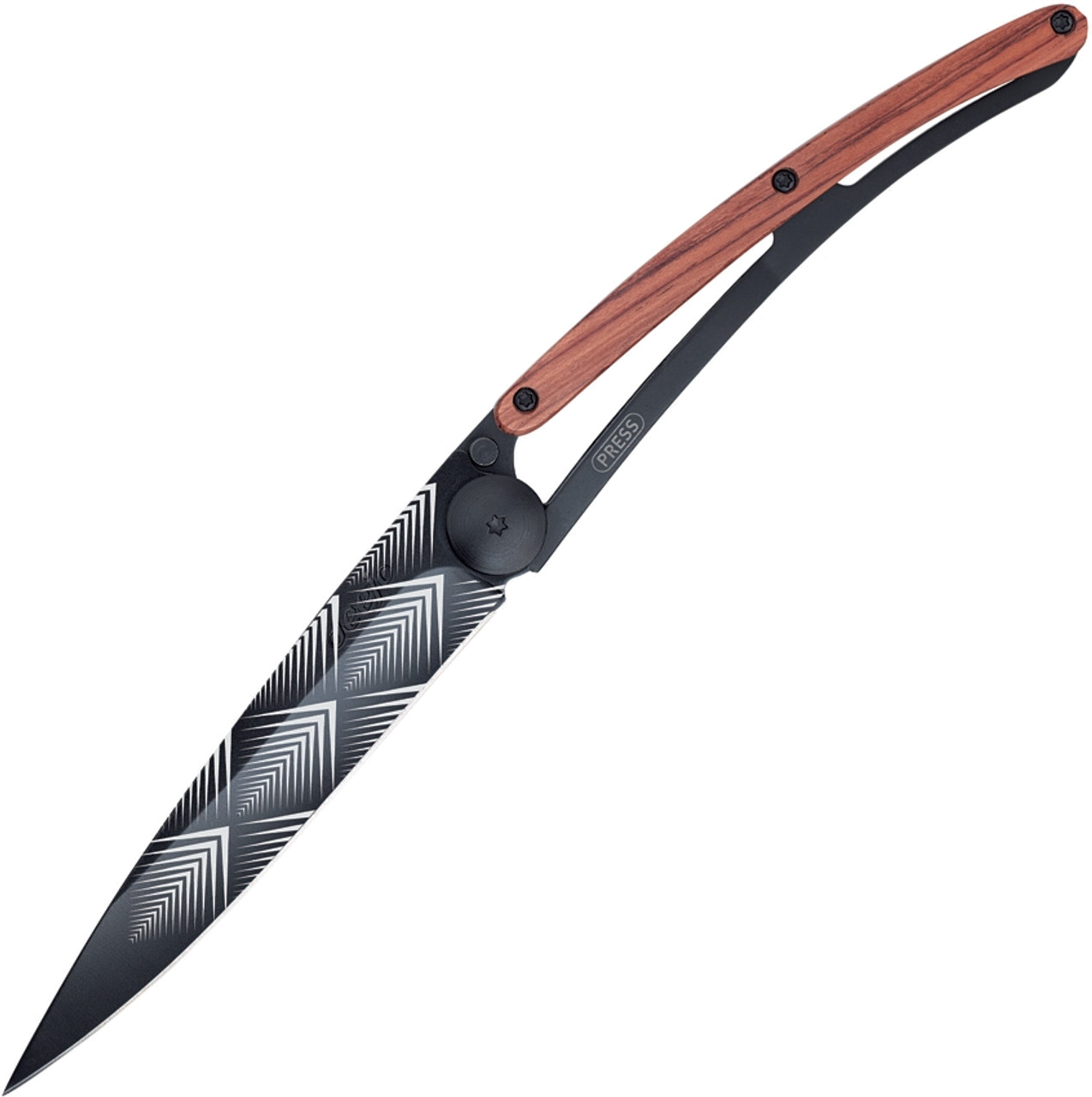 product image for Deejo Black Titanium Coated Plain Blade Coralwood Handle DEE 9 GB 101 3 Z 40 C 13