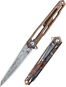 product image for Defcon Peregrine TF4394 Damascus Titanium Folding Pocket Knife