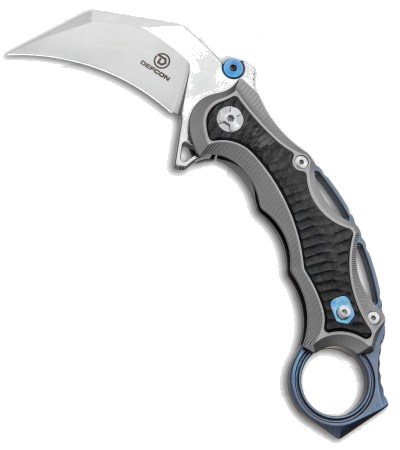 product image for Defcon Blade Works Black G-10 Titanium JK Karambit Knife Satin TF-5221