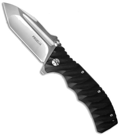 Defcon Blade Works Proelia Black G-10 Tanto Linerlock Knife D2 Steel TX-010 product image