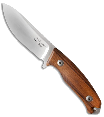 product image for Dendra Russian Bear Niolox Steel Fixed Blade Skinner Knife Santos Wood Handle Stonewash