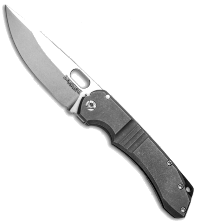 product image for Dervish Knives Navajo EDC Midtech Frame Lock Knife Dark Stonewashed Titanium CPM-154 Model 3.375"