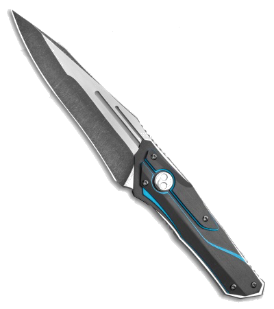 product image for Dew Hara HOMURA Fixed Blade Knife Black Blue Duralumin OU-31 Acid Wash