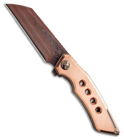 product image for Dew Hara Ray Custom Copper Damascus VG-10 Liner Lock Knife