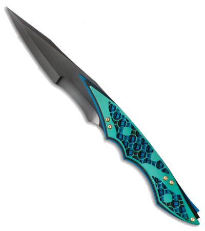 product image for Dew Hara SAN Fixed Blade Green ATS-34 Steel Knife