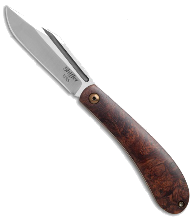 product image for Doc Shiffer Backpocket Slipjoint Knife Brazilian Burl CPM-154 Satin Finish