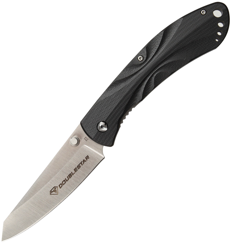 product image for Double Star Brimstone Black G10 Linerlock Satin 3.5" D2 Tool Steel Blade