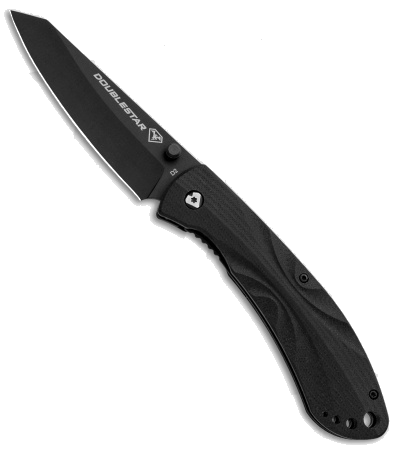 product image for DoubleStar Brimstone Black G-10 Handle Liner Lock Folding Knife