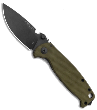 product image for DPx-Gear HEST/F 2.0 T3 Triple Black Left-Handed Knife Niolox Steel G10 Ti 3.25" Black Serr