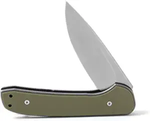 product image for DROP Ferrum Forge Gent S35VN Folding Pocket Knife OD Green G10 Scales Stonewash