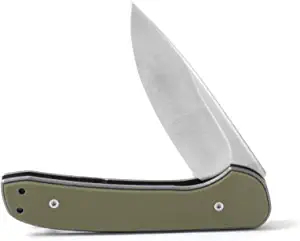 product image for DROP Ferrum Forge Gent S35VN Titanium Frame Lock Folding Pocket Knife OD Green G10 Scales