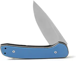 product image for DROP Ferrum Forge Gent S35VN Titanium Frame Lock Folding Pocket Knife Blue G10 Scales