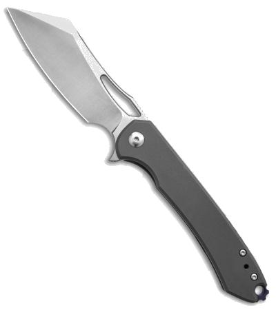 DROP Ferrum Forge Buc Gray Titanium Frame Lock Knife