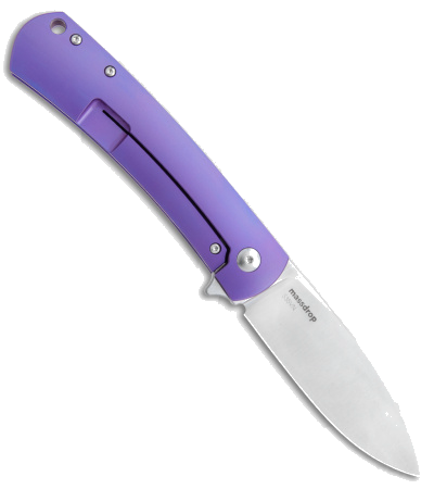 product image for DROP Laconico Keen Frame Lock Purple Titanium Model LH 3.25" Satin Blade