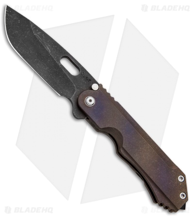 product image for DSK Tactical GF1 Recluse XL Acid Stonewashed Drop Point Knife with Flamed Bronze and Purple Titanium Handle