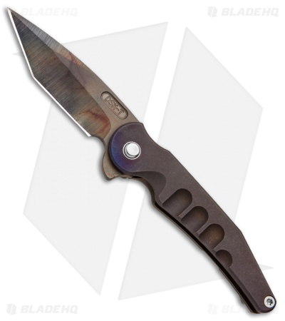 product image for DSK Tactical Prick Purple Flamed Titanium Frame Lock Knife Tanto