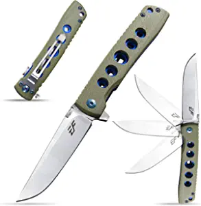 Eafengrow EF27 Folding Knife D2 Steel Blade G10 Handle Pocket Knife with Clip