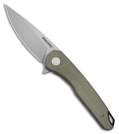 product image for Eikonic Dromas Olive Canvas Micarta Liner Lock Folding Knife