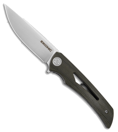 product image for Eikonic Aperture Olive Micarta D2 Folding Knife
