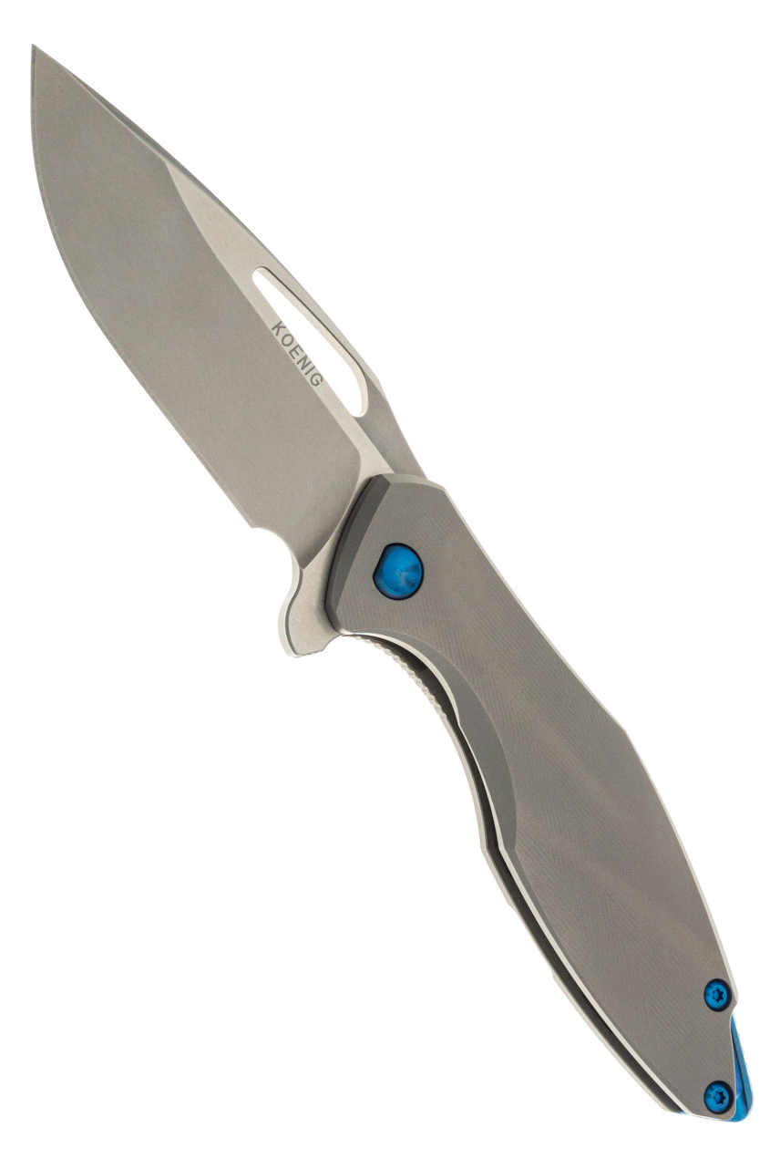 product image for EK Arius Titanium Frame Lock Pocket Knife 20CV Blade Blue Hardware