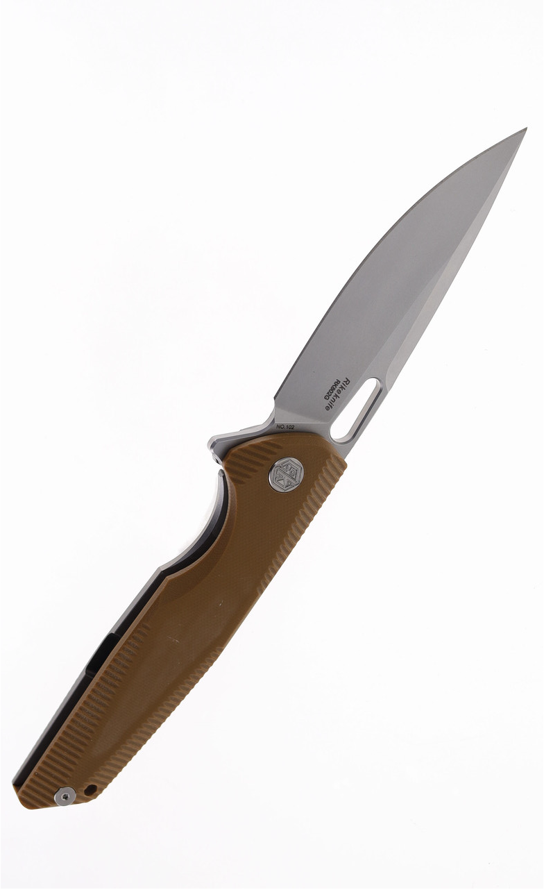 product image for Ek Folding Knife Titanium Handle 154 CM Plain Edge RK 802 Brown