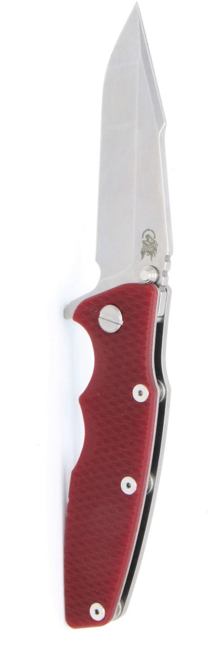 product image for EK Eklipse Harpoon Spanto Folding Knife Red G10 Handle 20CV Plain Edge