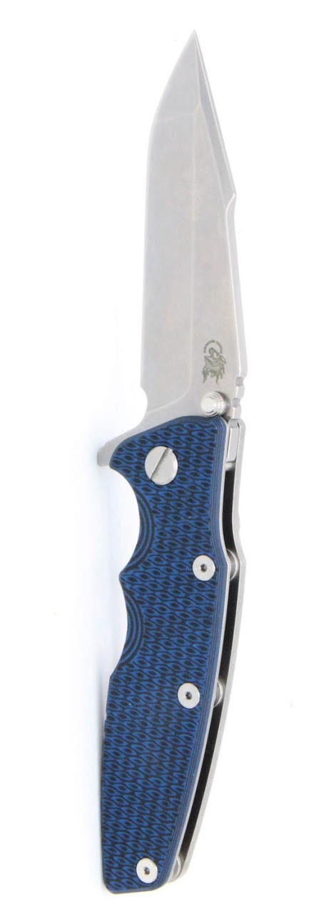 product image for EK Eklipse Harpoon Spanto Folding Knife Blue Black G10 Handle 20CV Plain Edge
