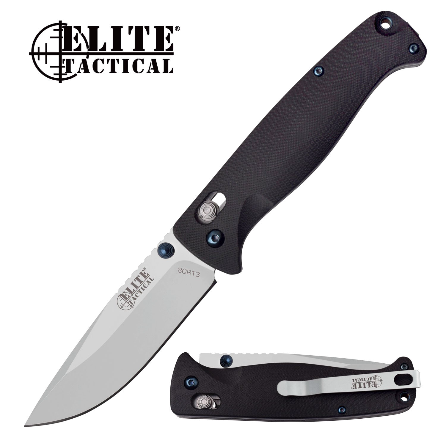 product image for Elite Folding Pocket Knife Silver Blade EDC