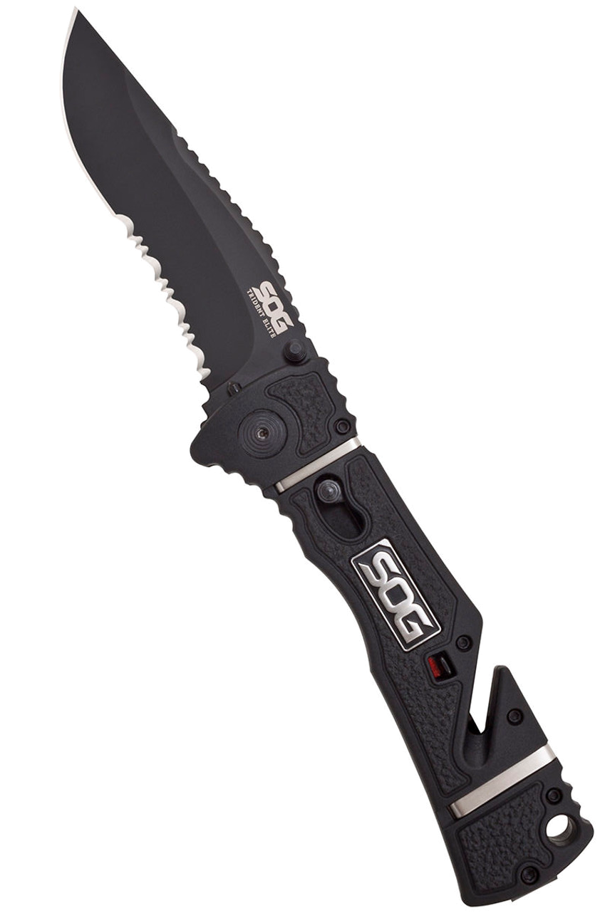 product image for Elite Black Trident Tini Partially Serrated